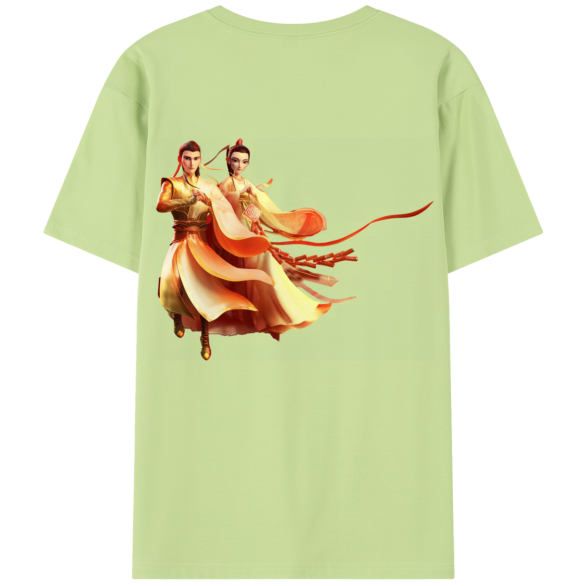 （画像用） Ne Zha 2 ナタ 魔童の大暴れ 綿100％半袖Tシャツ（背面プリント）